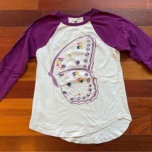 Tea Collection Butterfly Long Sleeve Raglan Tee